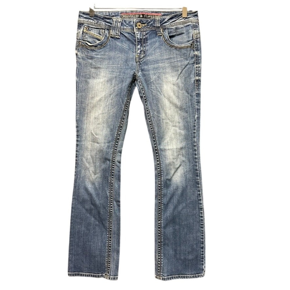 Standards & Practices Womens Size 29 Thick Stitch Embroidered Flap Pocket Jeans